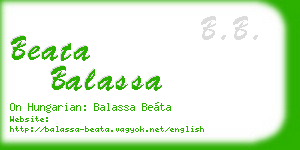 beata balassa business card